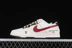 Nike SB Dunk Low White Burgundy Sneakers