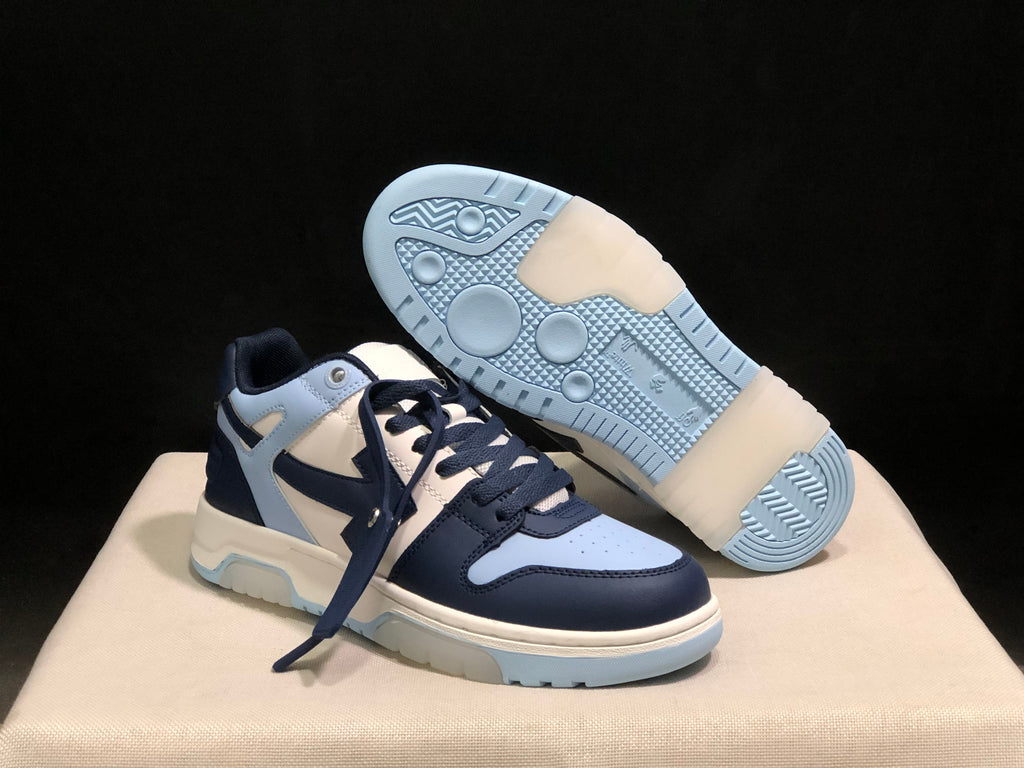OFF-WHITE Out Of Office Low-Top Sneakers Navy Blue and White