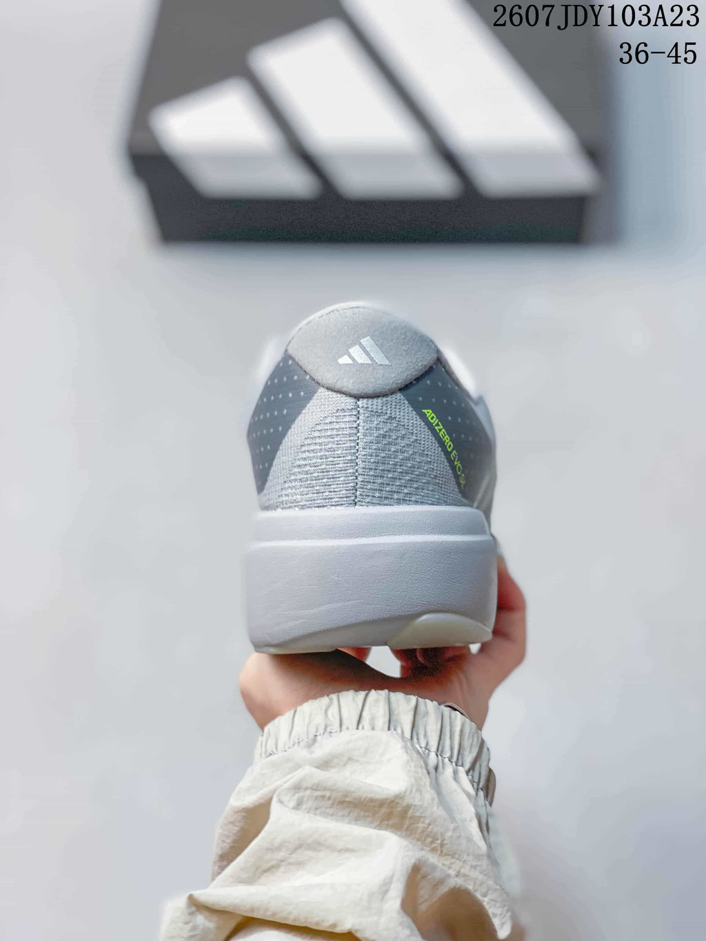 adidas Adizero Evo SL M Gray White Running Shoes