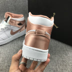 Jordan 1 Mid Rose Gold Silk Women's Sneakers 555112-190