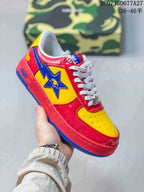 BAPE STA Low Sneakers Red Yellow Blue Style 2607JGD677A27