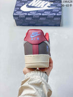 Nike Air Force 1 Spain-Inspired Sneakers, Burgundy and Gray