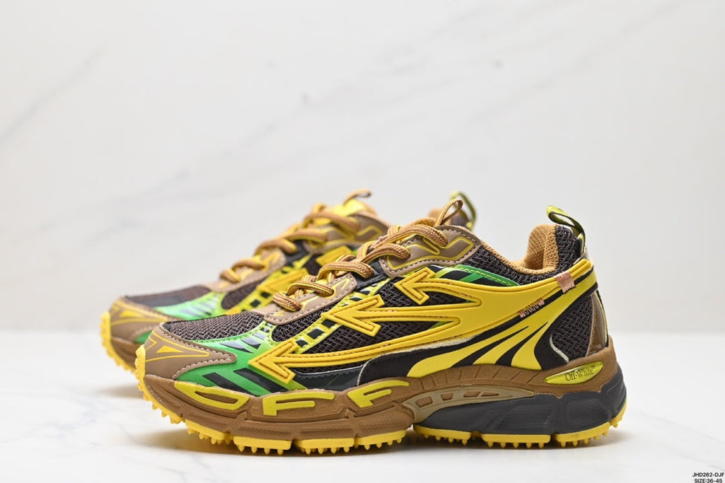 Off-White Be Right Back Casual Sneakers Yellow Brown Green