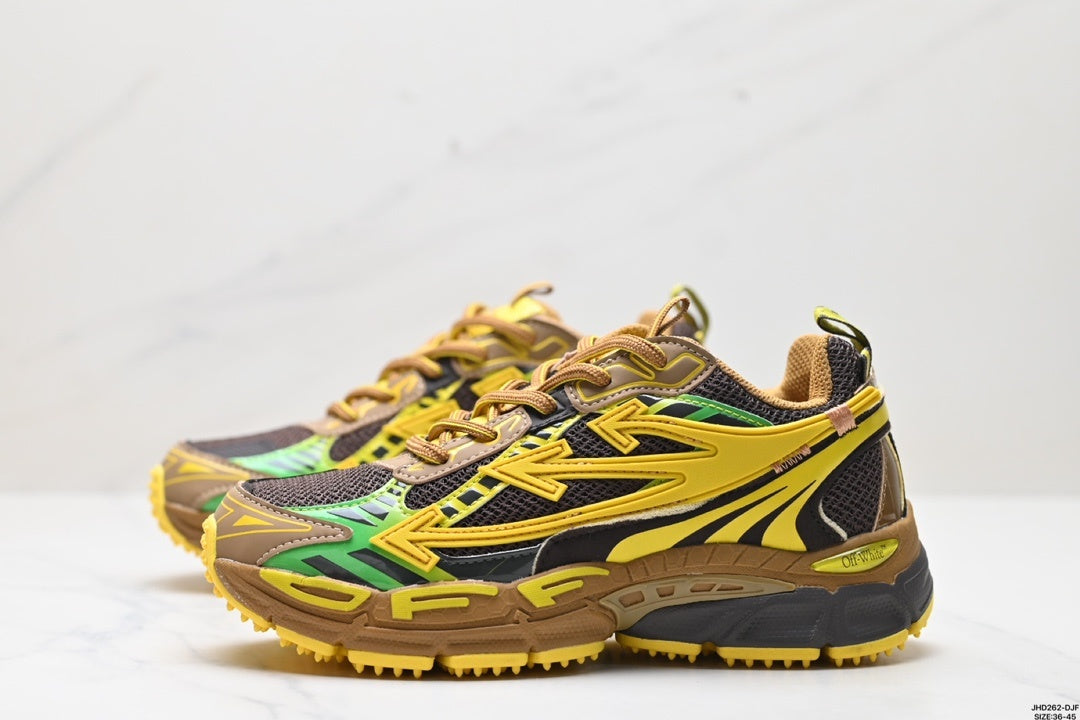 Off-White Be Right Back Casual Sneakers Yellow Brown Green