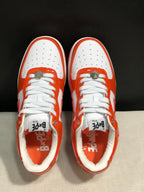 BAPE Sta Low-Top Sneakers White and Orange