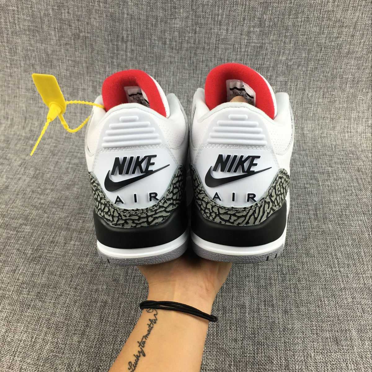 Air Jordan 3 White Cement High-Top Sneakers