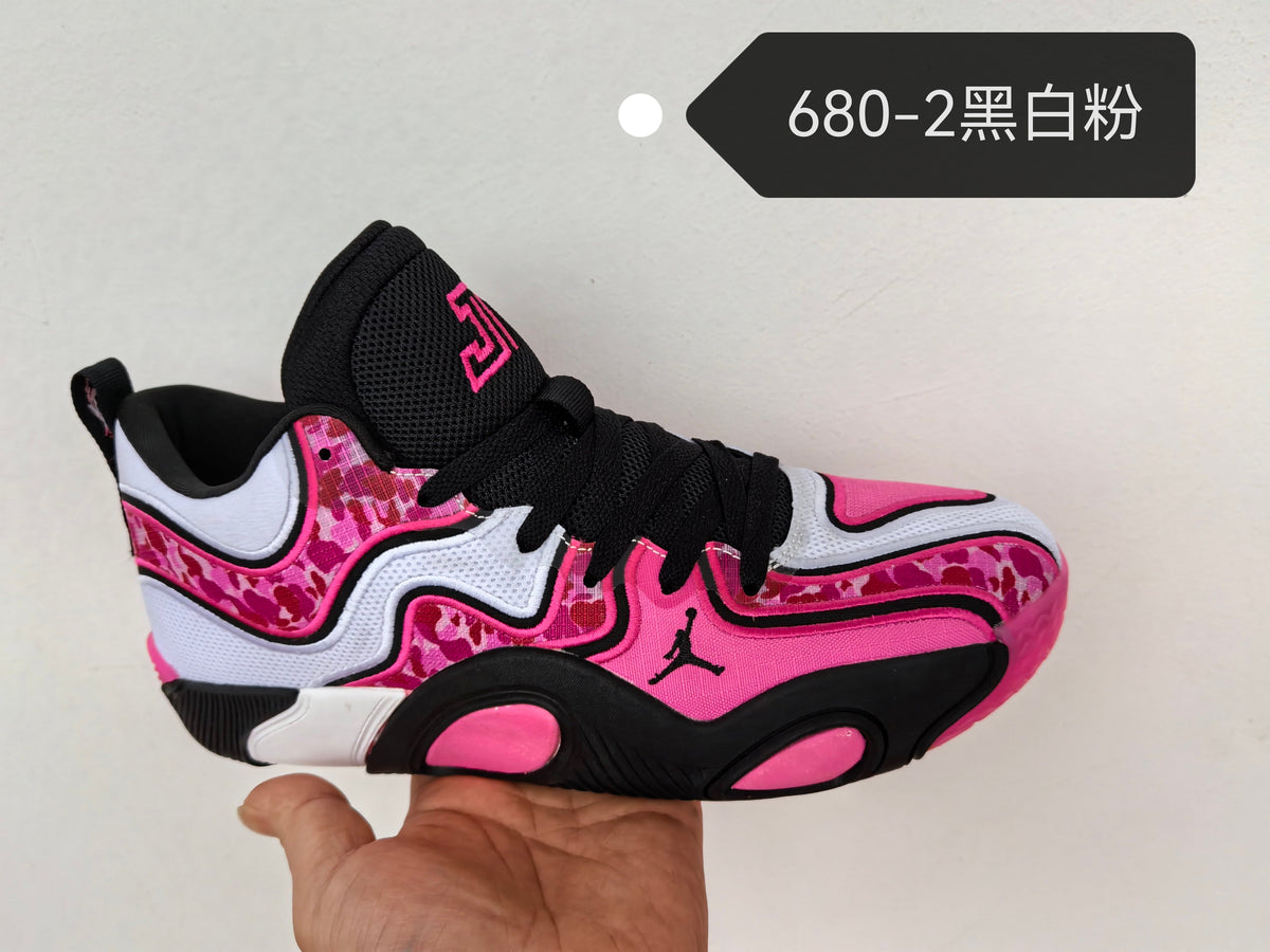 Jordan Basketball Sneakers in Black, White & Pink