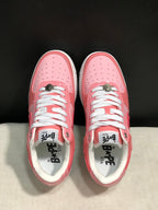 BAPE Sta Low-Top Sneakers Pink and White