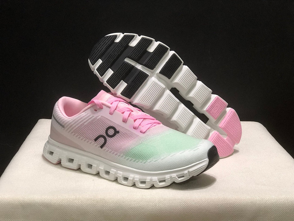 On Cloud 6 Push Sneakers in Pink, Green and White