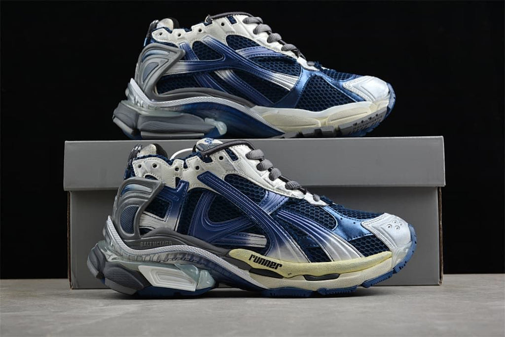 Balenciaga Runner Sneaker in Beige, Navy and Grey
