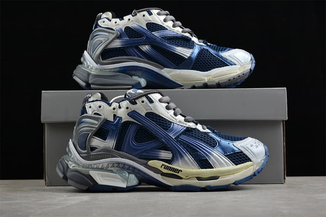 Balenciaga Runner Sneaker in Beige, Navy and Grey