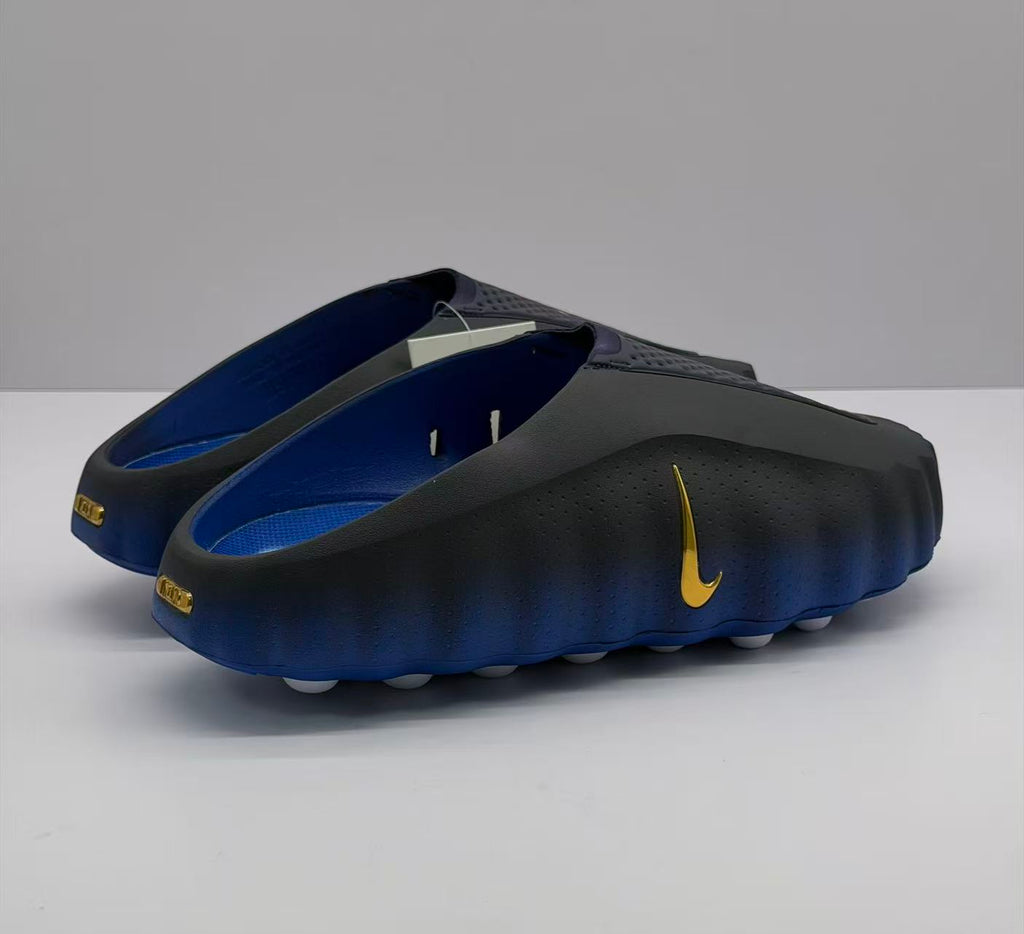 Nike Slides Black and Royal Blue