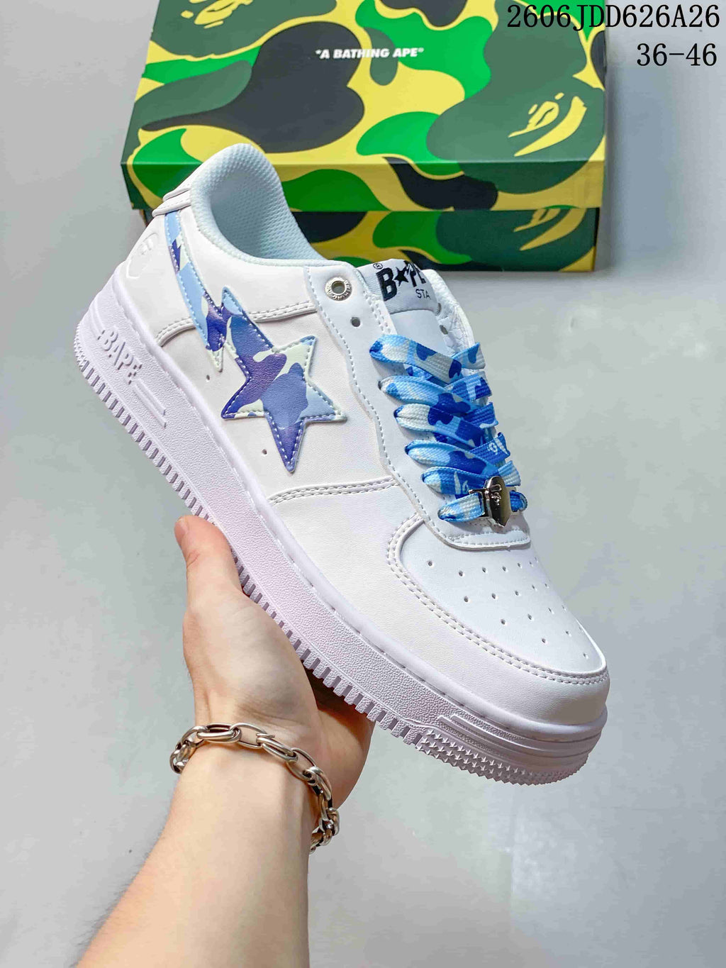 A Bathing Ape STA Low-Top Sneakers White Blue