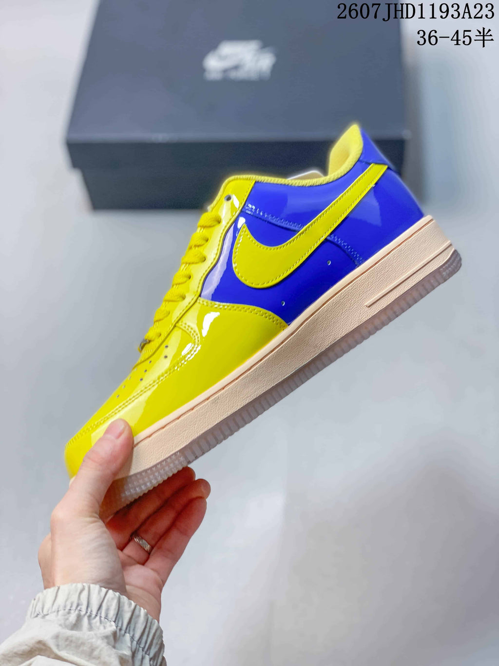 Nike Air Force 1 '07 Yellow Blue Low-Top Sneakers