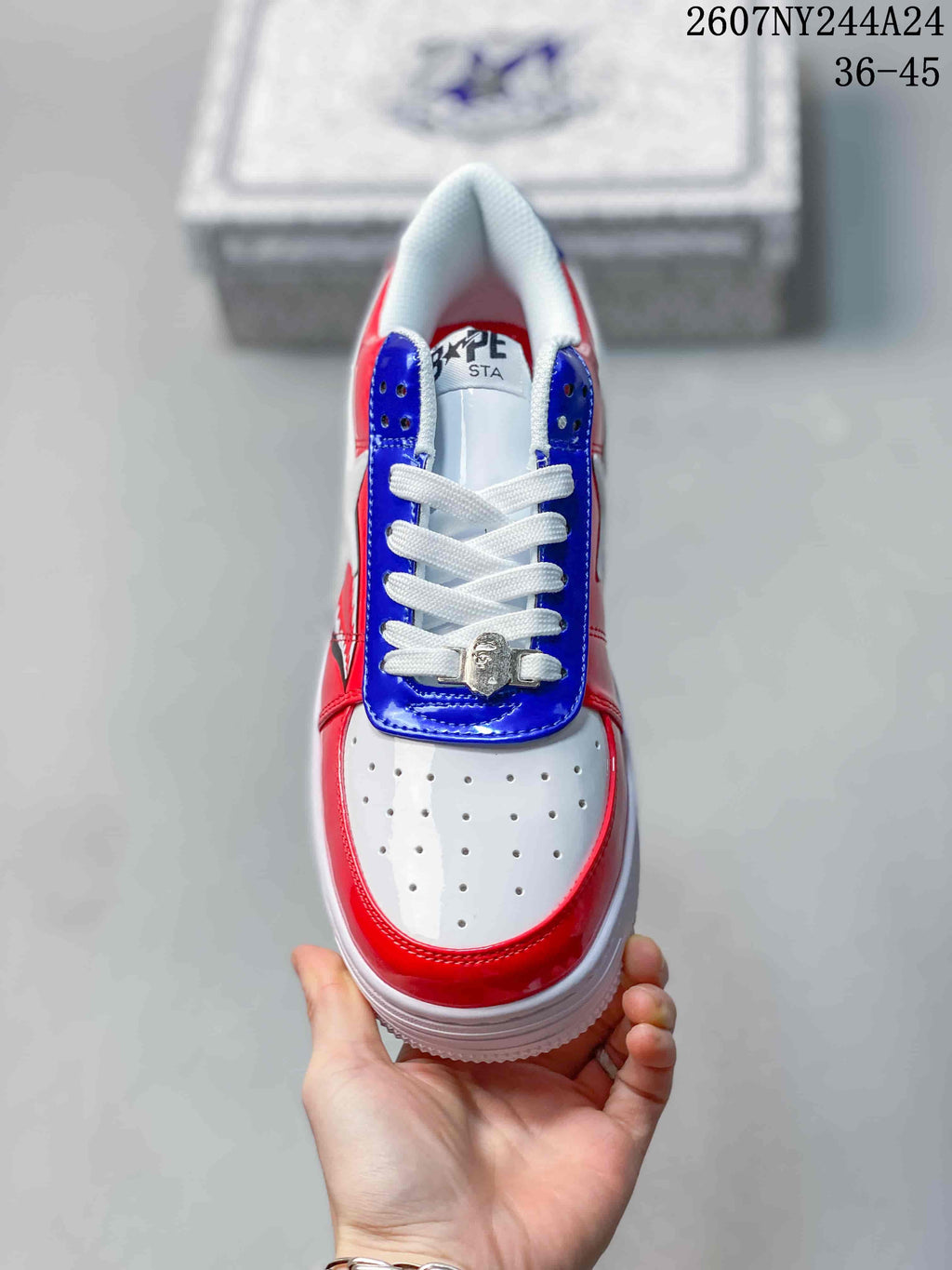 BAPE x Nike Air Force 1 Low Sneakers Red Blue White
