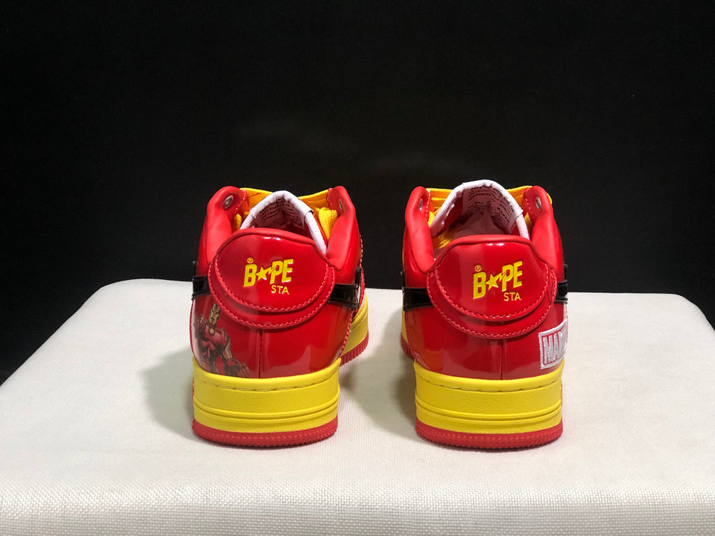BAPE Bape Sta Low-Top Sneakers Red Yellow Black