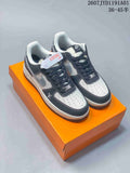 Nike Air Force 1 ’07 Low Louis Vuitton-Style Sneakers, Gray