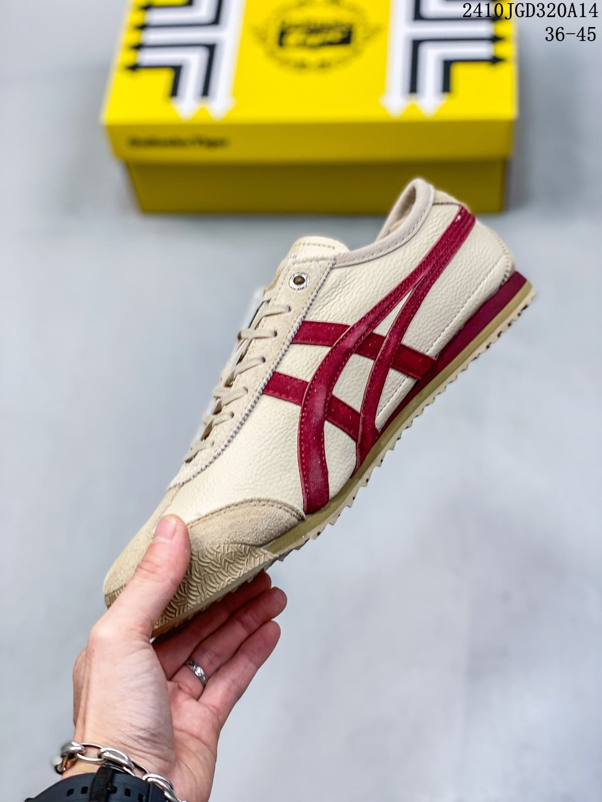 Onitsuka Tiger Mexico 66 Cream Red Low-Top Sneakers