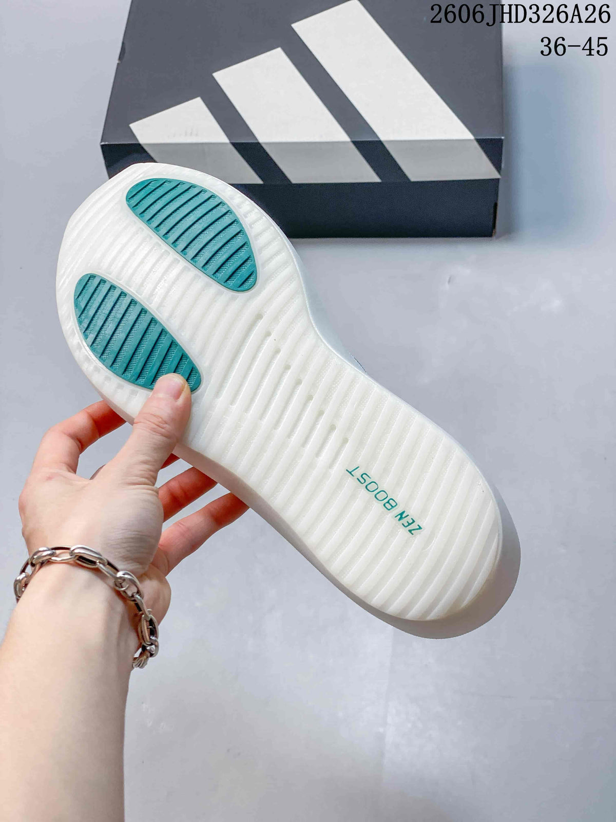 adidas Supernova Rise 3 White Running Shoes with Teal Stripes