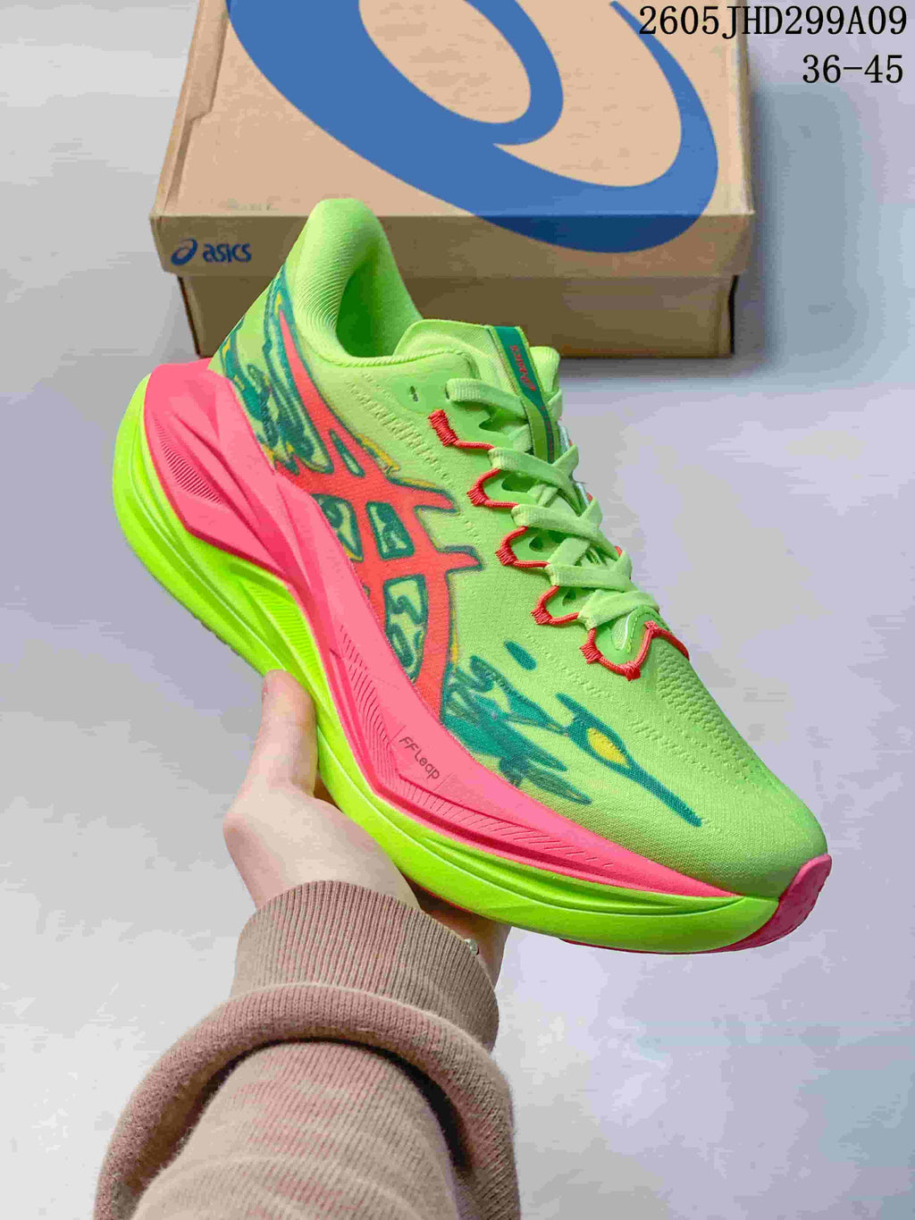ASICS Superblast 3 Running Shoes, Lime Green and Pink