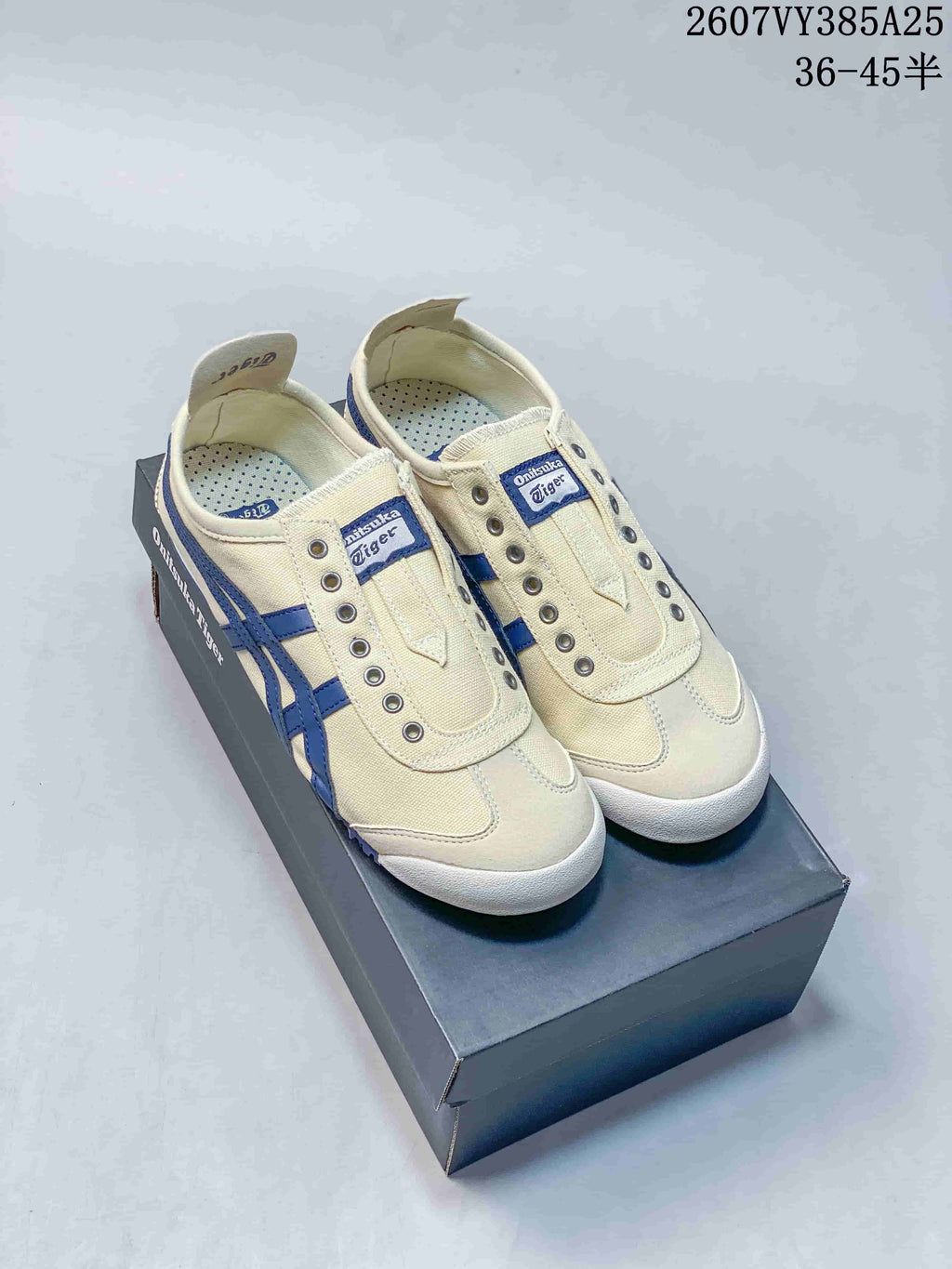 Onitsuka Tiger Mexico 66 Slip-On Sneakers Cream Blue