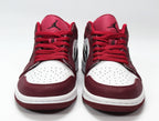 Jordan 1 Low White and Rose Red Sneakers 553558-604