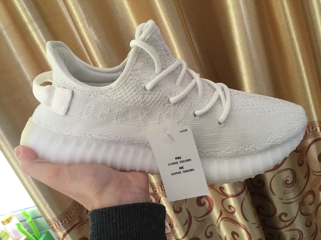 Yeezy 350 V2 White Knit Low-Top Sneakers