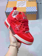 Louis Vuitton Trainer Sneakers in Red and Brown