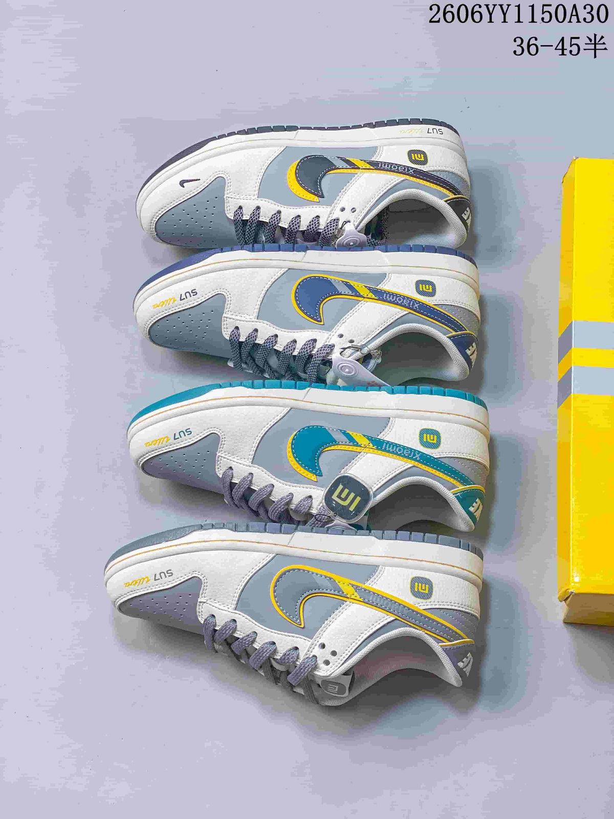 Nike SB Dunk Low x Louis Vuitton-Style Sneakers, Gray and White