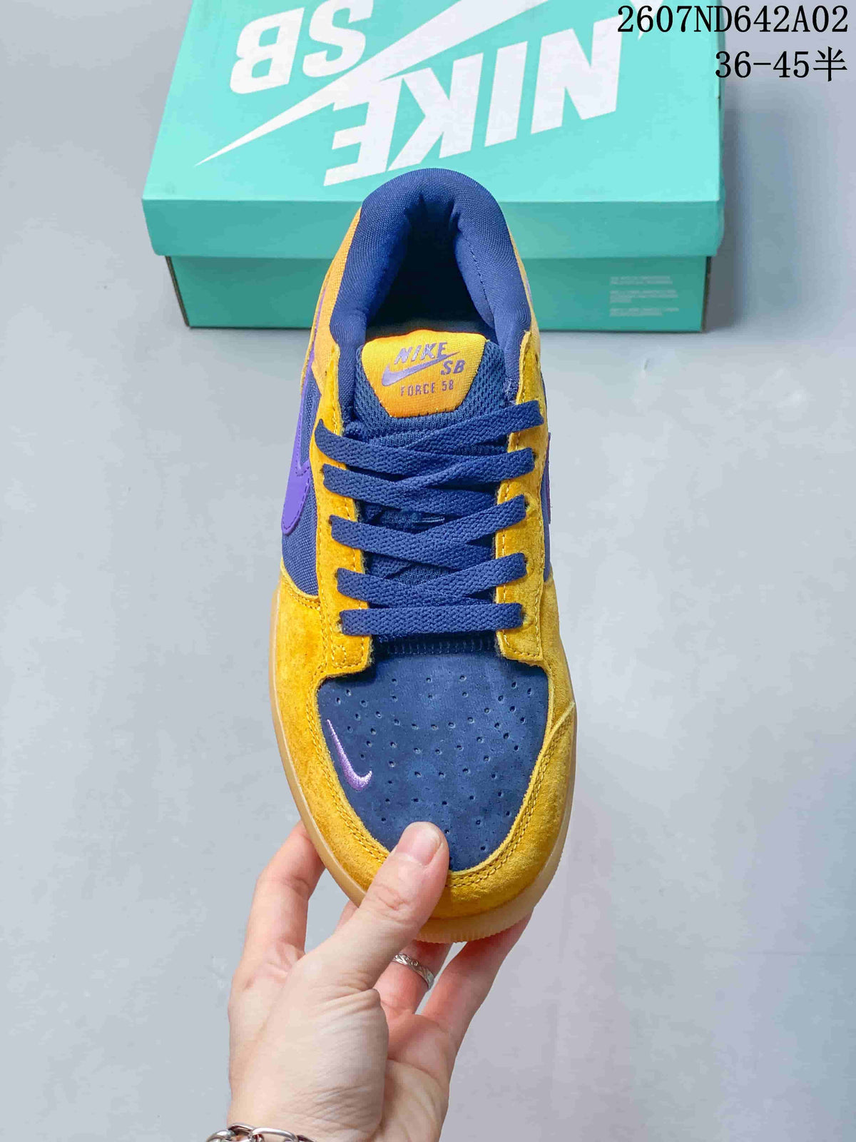 Nike SB Force 58 Low-Top Skate Shoes, Yellow and Blue