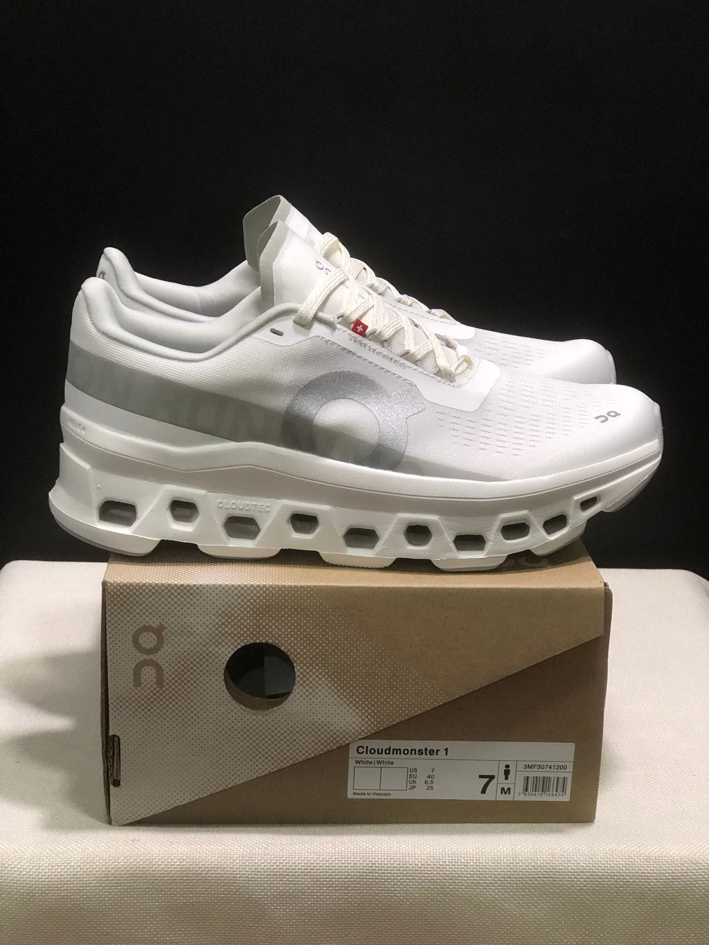 On Cloudmonster 1 White Running Sneakers