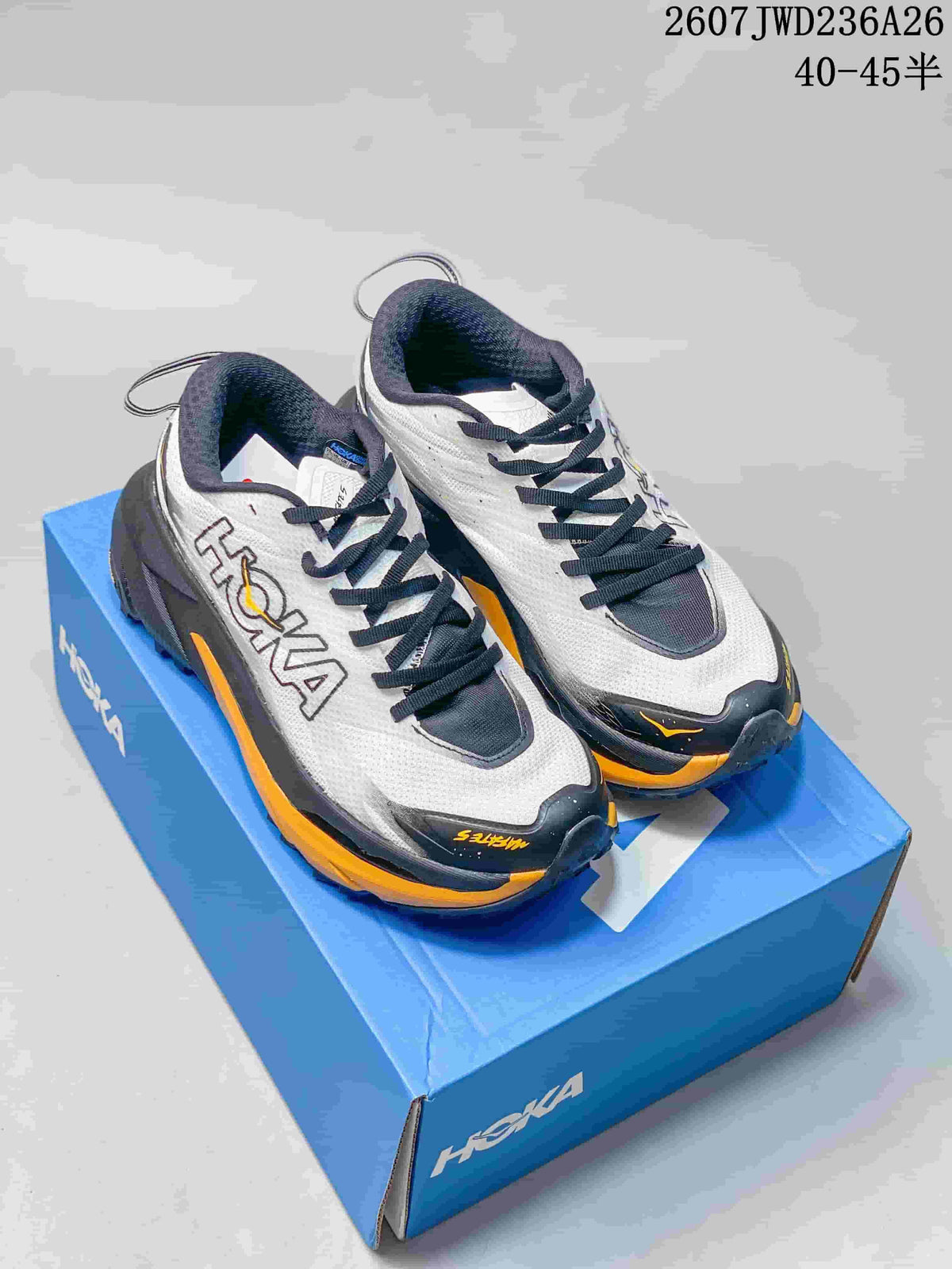 HOKA Mafate X Hike 5 Trail Running Shoes White Black Orange