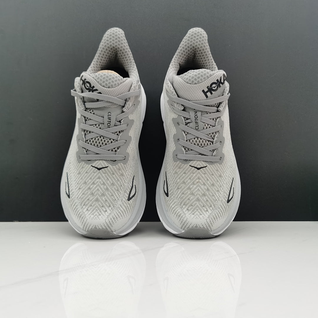 HOKA Clifton 9 Gray Running Shoes