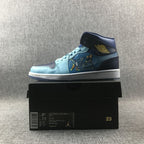 Air Jordan 1 Mid Sneakers Blue Cyan BV7446-400