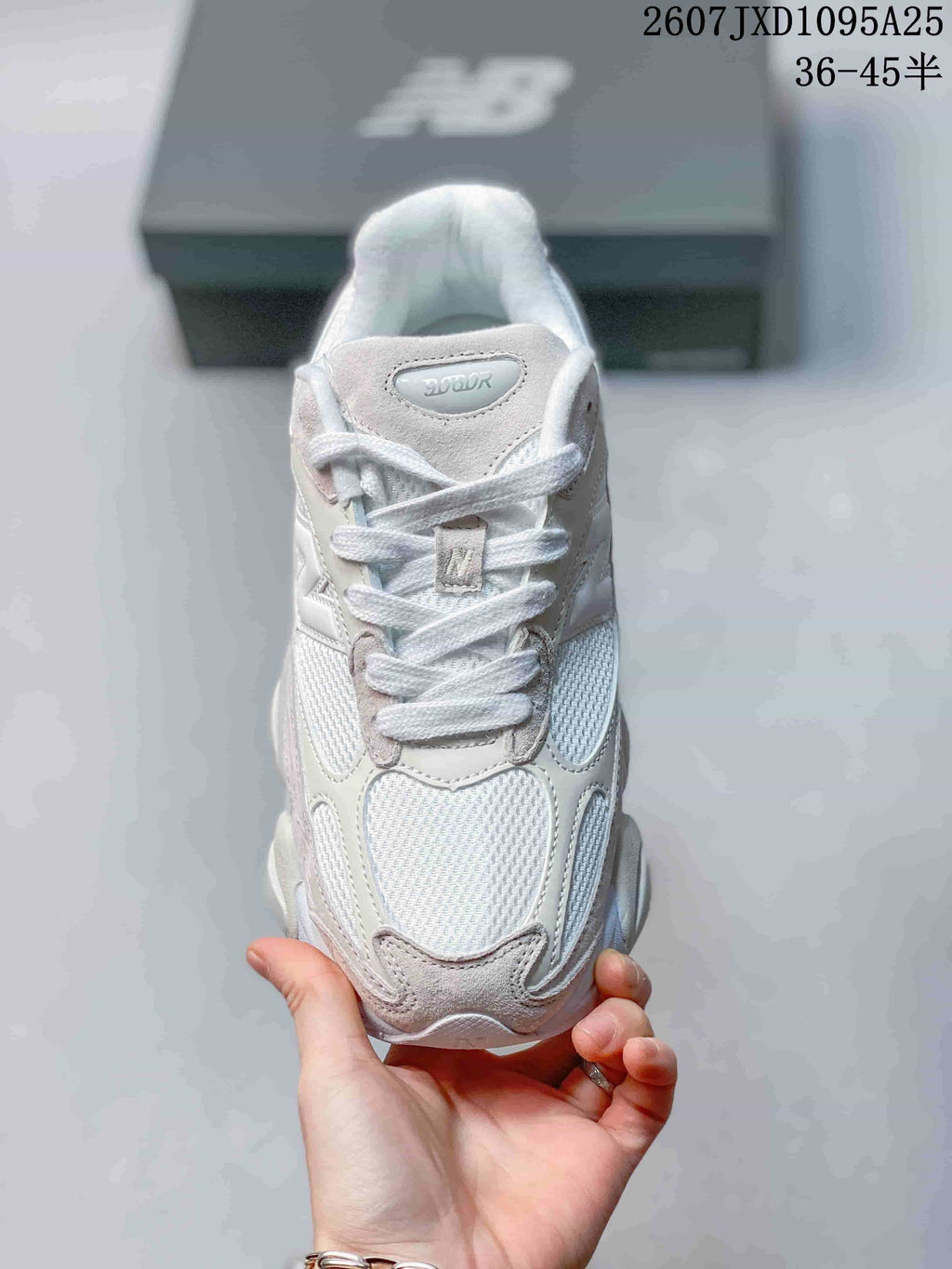 New Balance 9060R White Suede-Style Sneakers 712450EWO