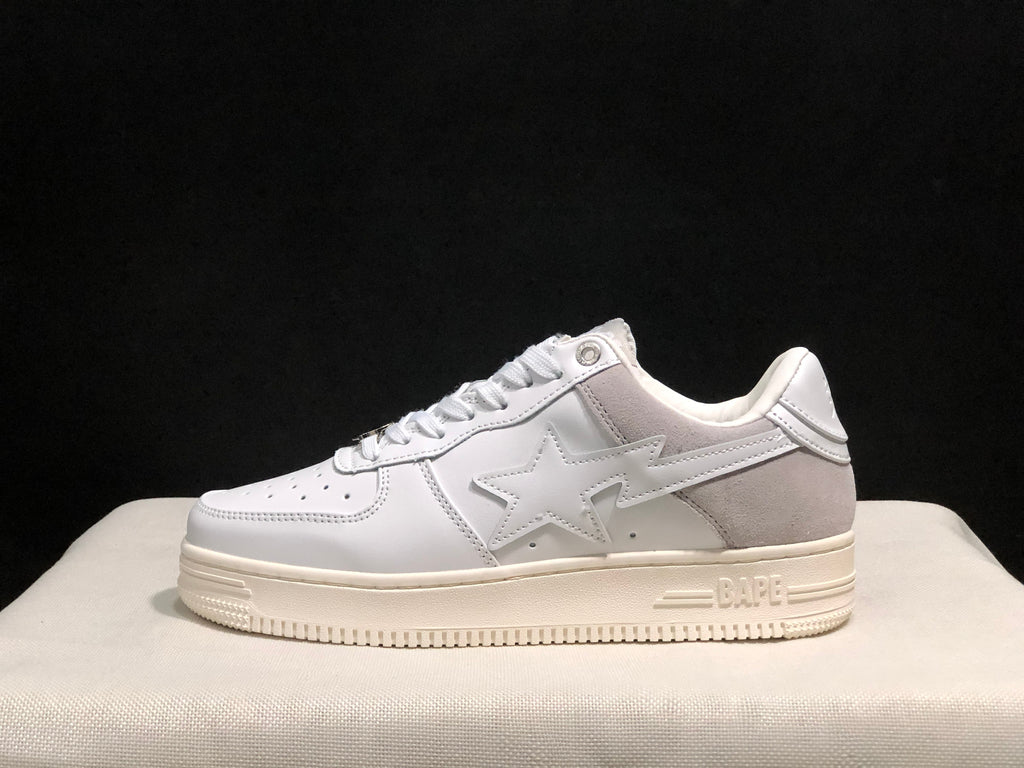 BAPE Sta Low-Top Sneakers White Beige Gray