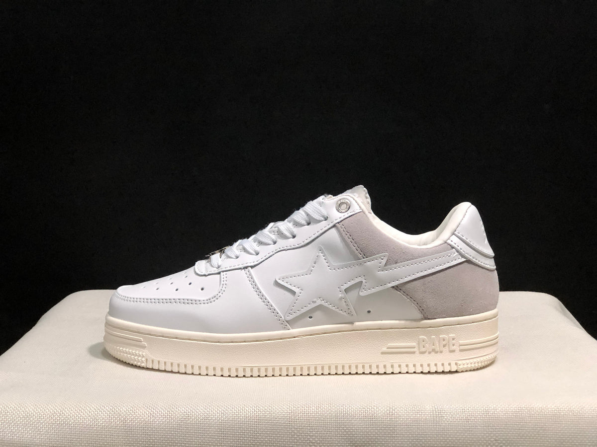 BAPE Sta Low-Top Sneakers White Beige Gray