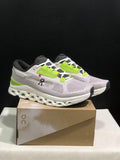 On Cloudstratus 3 Running Shoes, White Grey Green