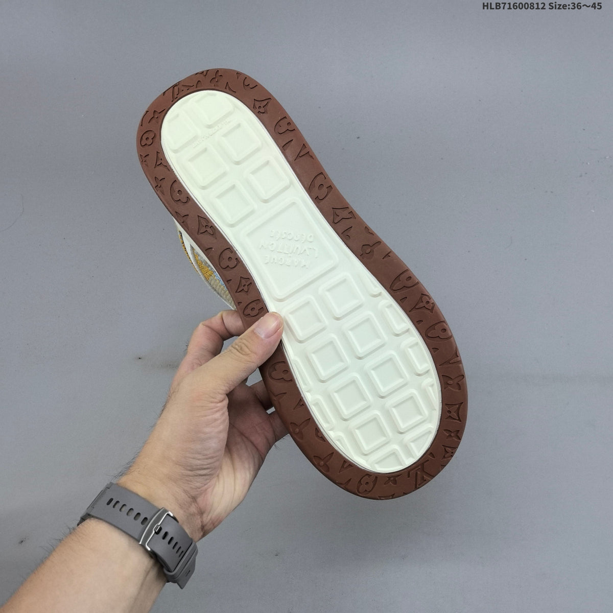 Louis Vuitton Tilted Low Sneakers in Blue and Yellow Check