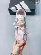 adidas VS JOG 2.0 Pink Retro Sneakers with Ribbon Laces