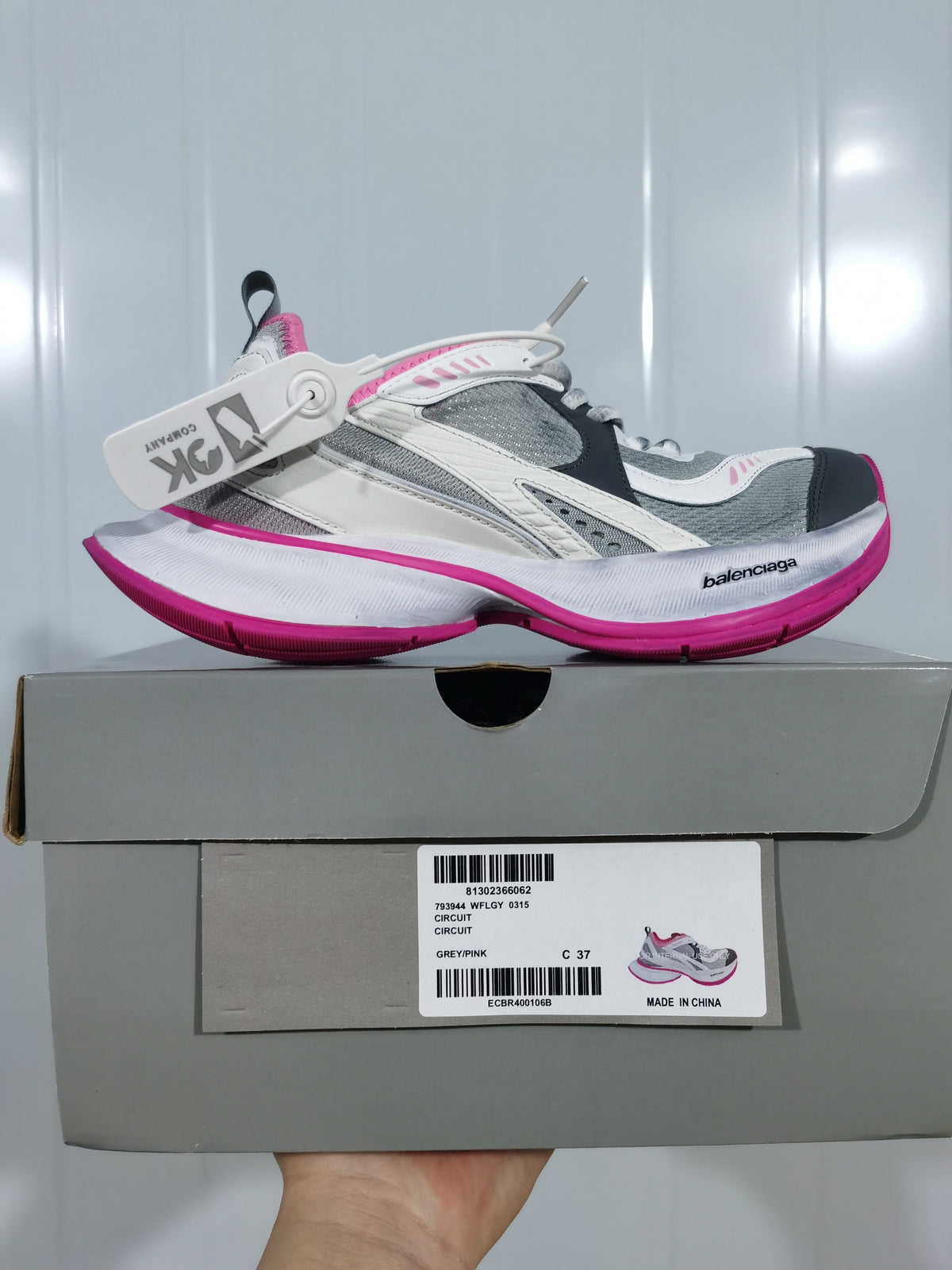 Balenciaga Circuit Sneakers Grey Pink 793944 WFLYG 0315