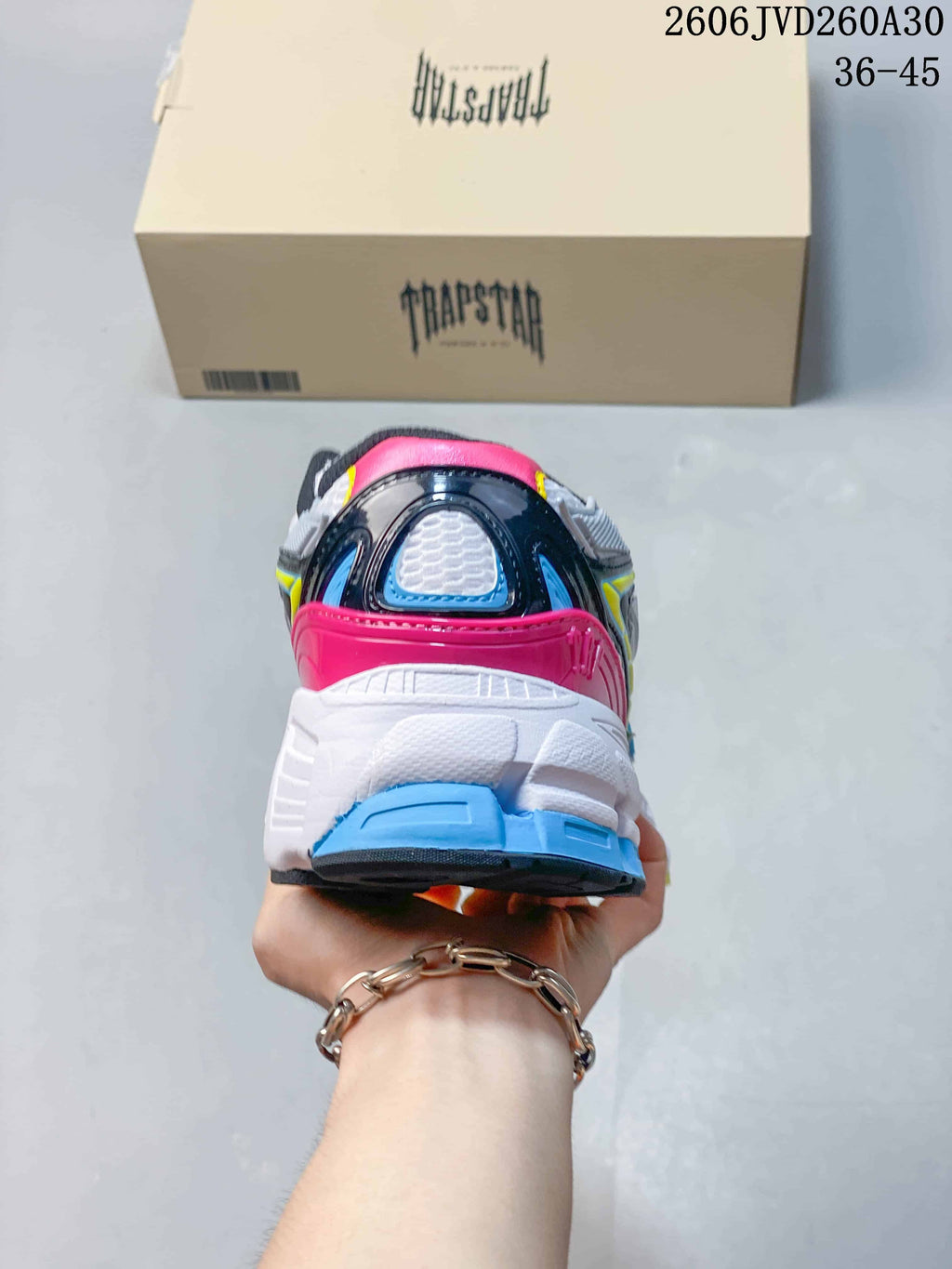 Trapstar Trispeed 3000 Retro Chunky Sneakers Silver Blue