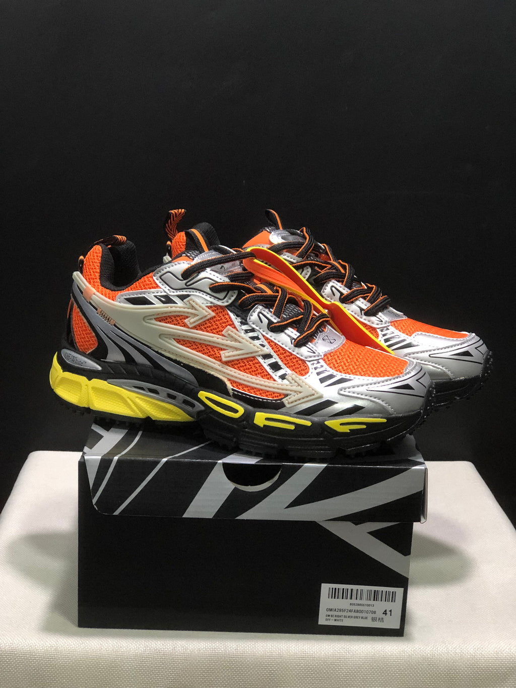 Off-White Be Right Back Sneakers Orange Silver Black Yellow
