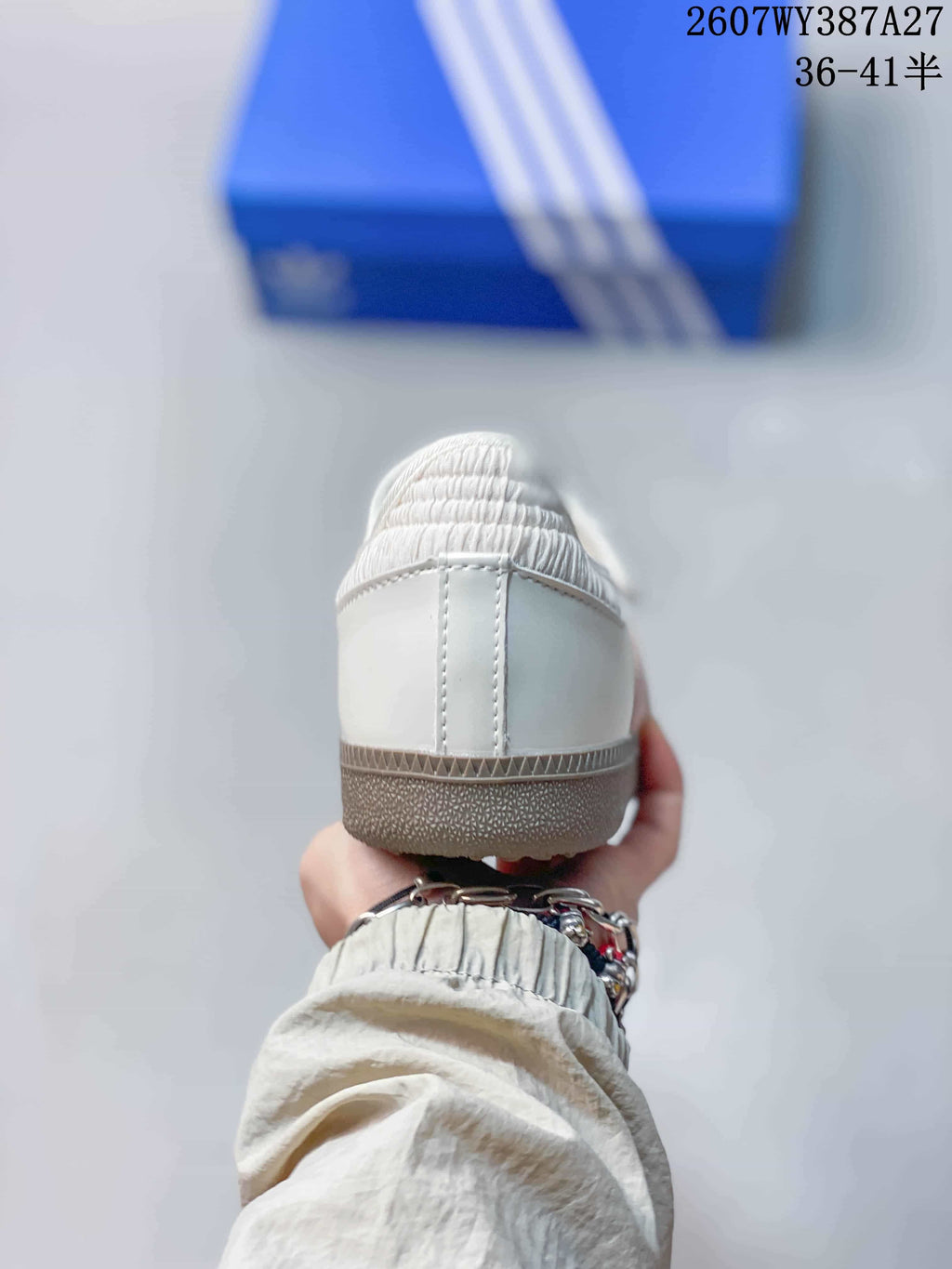 adidas Samba Jane Mary Jane Sneakers White and Pink 2607WY387A27
