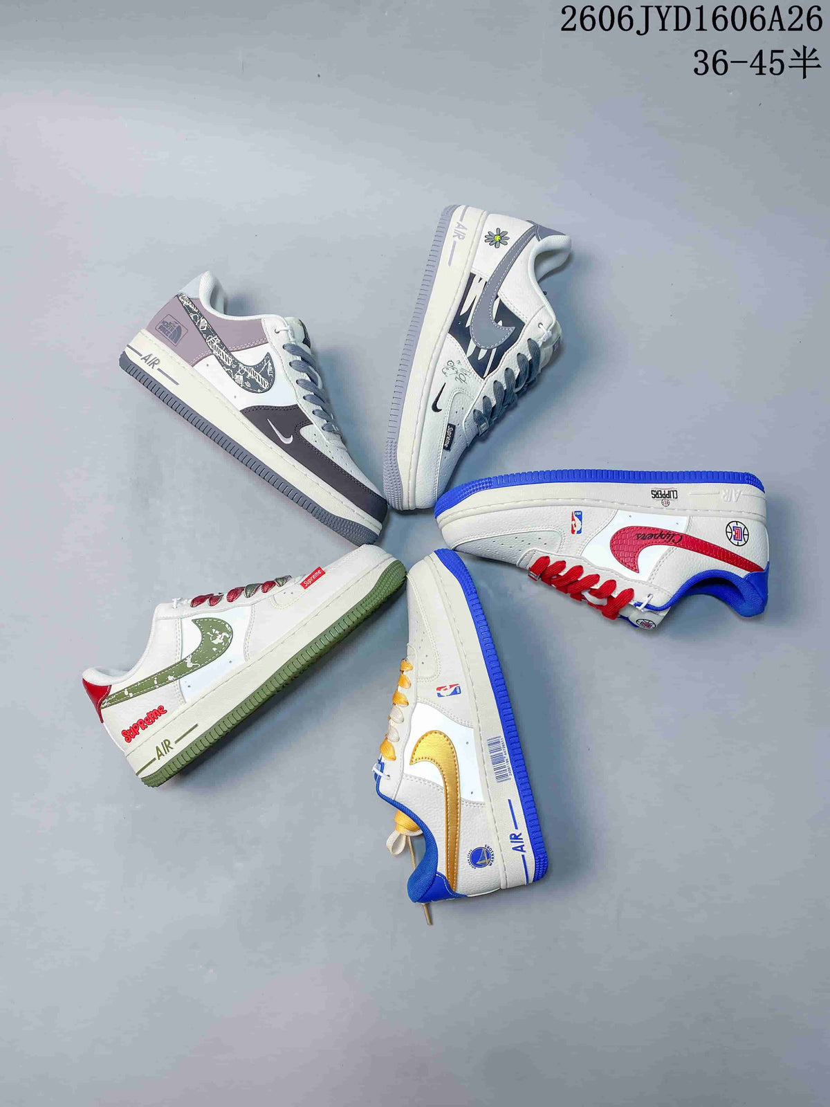 Nike Air Force 1 '07 Low NBA Warriors White Blue Gold