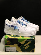 BAPE STA Low-Top Sneakers White Blue Camouflage