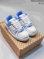 Louis Vuitton Trainer Maxi Low-Top Sneakers, White and Blue