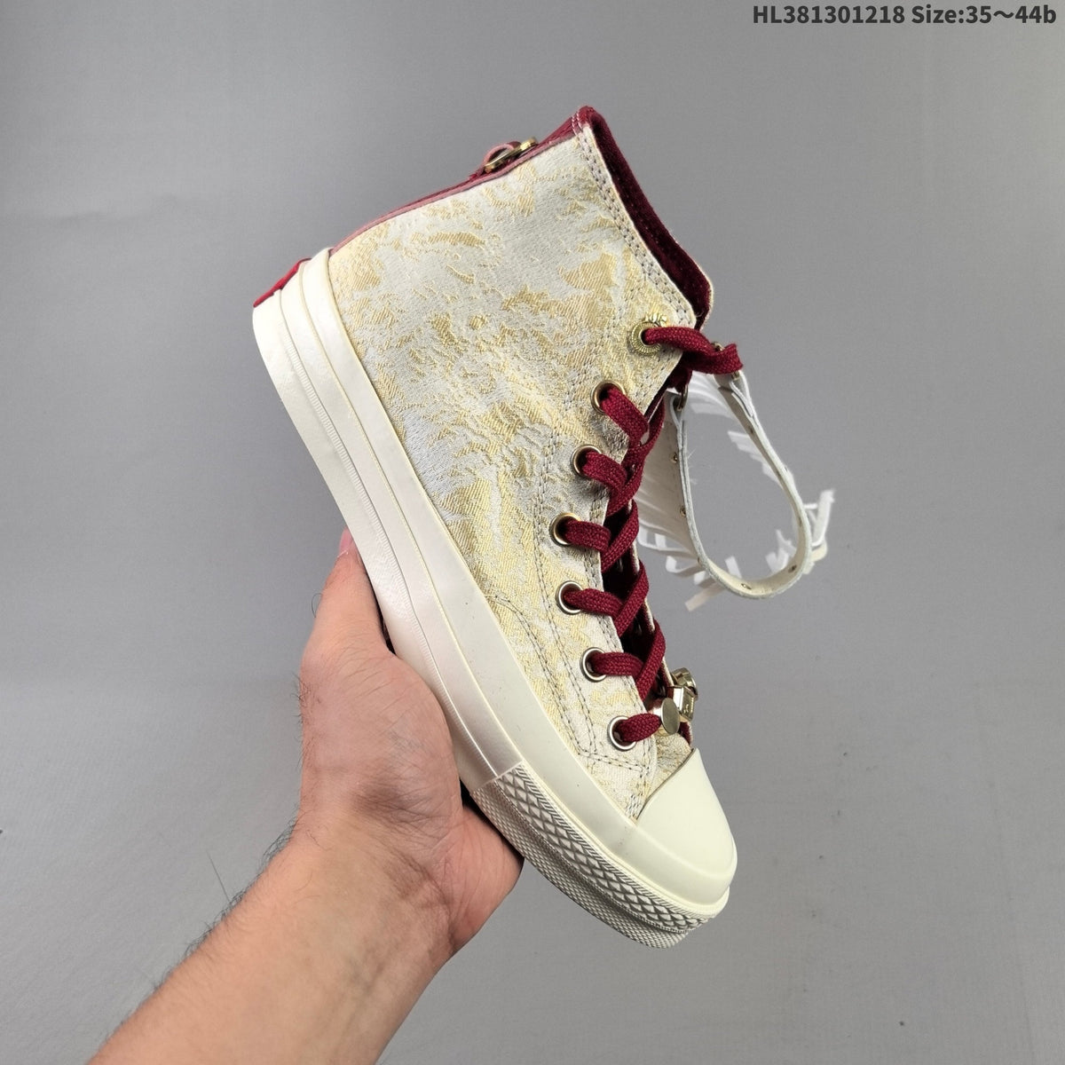 Converse Chuck 70 High-Top Sneakers, Gold and Burgundy