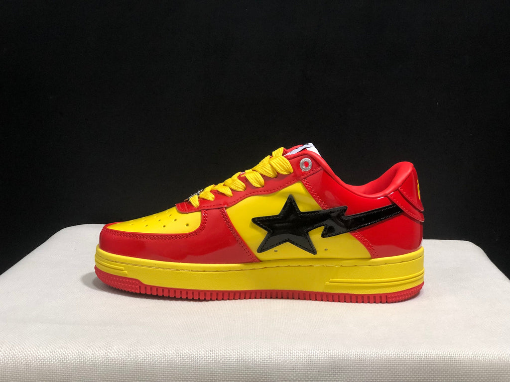 BAPE Bape Sta Low-Top Sneakers Red Yellow Black
