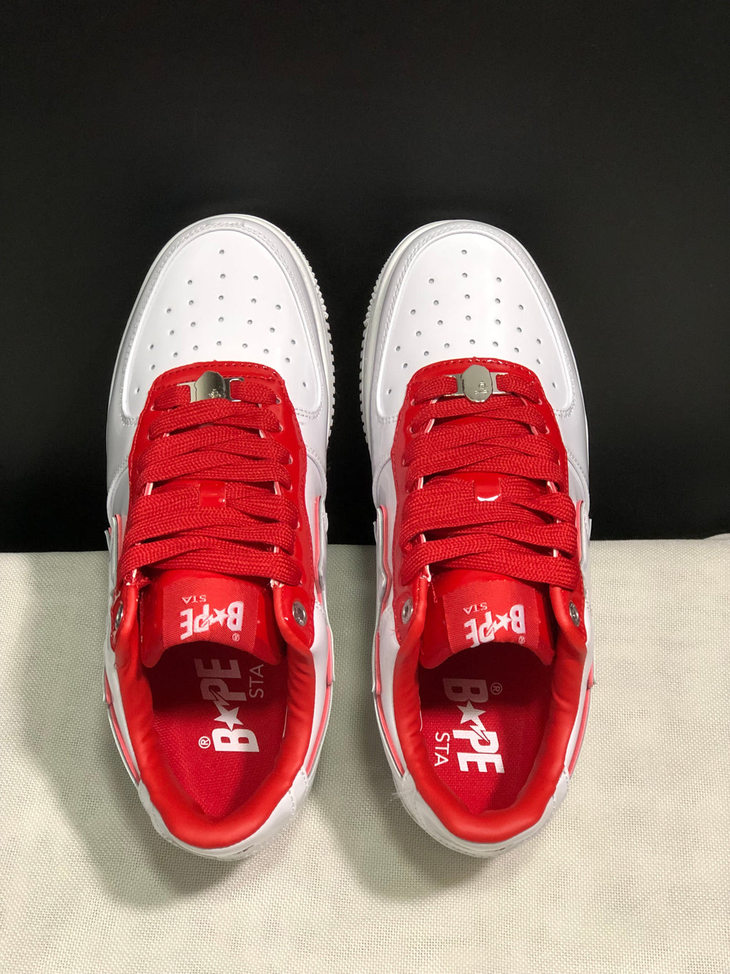 Bape Sta Low-Top Sneakers White and Red